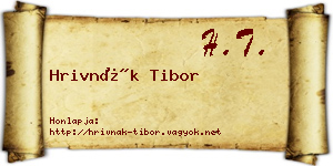 Hrivnák Tibor névjegykártya